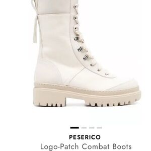 Peserico Cream Combat Boots new 40